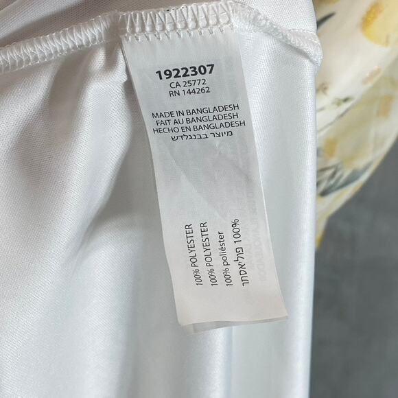 BLACK TAPE Women's Gold Lily Women's Faux-Wrap Smocked Flutter Sleeve Dress SZ M - Picture 11 of 13